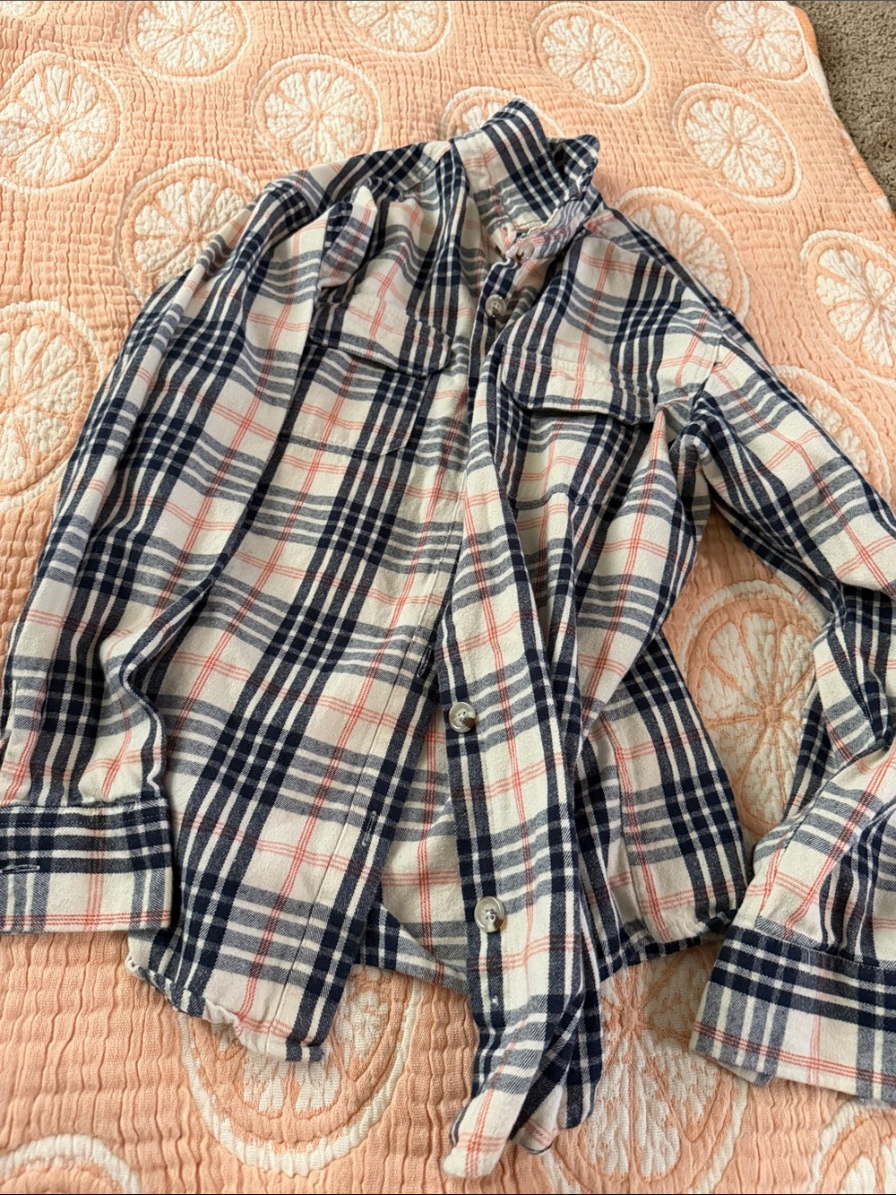 Japna Navy Blue, Cream & Pink Plaid Button-Down Shirt